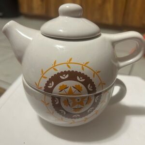 Vintage Teapot with Floral Design